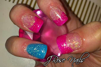 give you a step by step tutorial on how to create glitter tip gel nails