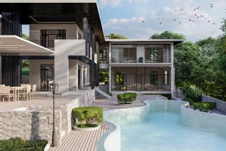 design and render 3d exterior and interior for your house