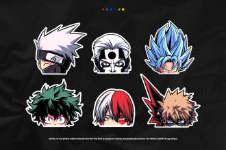 make anime stickers peeker vector webstore and marketplace