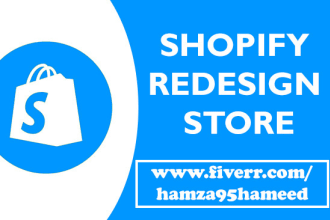 customize, design or redesign shopify store, shopify website
