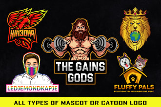 design cartoon, mascot, twitch, esports logo