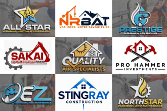 do a plumbing, hvac, construction, oil and gas business logo