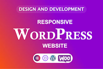 develop responsive wordpress website design by elementor pro