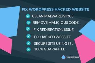 recover hacked wordpress website, remove malware, security