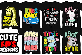 design cute graphics for kids tshirt, onesies, bibs, and rompers