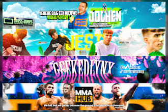 design eyecatching youtube banner and profile picture