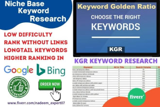 do excellent kgr keyword research for your niche