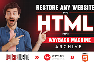 restore any website into HTML from wayback machine archive