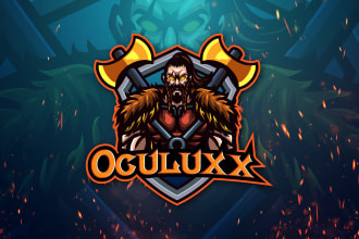 design mascot logo and animated overlays for your stream