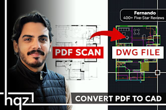 redraw 2d architectural plans from pdf to cad