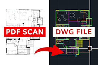 redraw 2d architectural plans from pdf to cad
