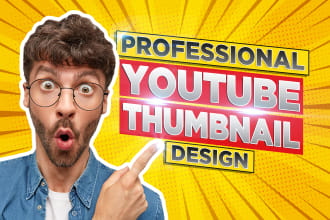 design 2 attractive youtube thumbnail in 3hours