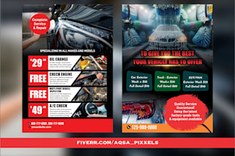 do car wash, car detailing, rental flyer, car price list
