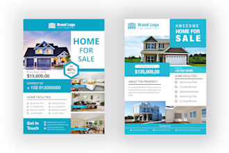 design just listed, open house flyer, postcard, or banners in 24 hours
