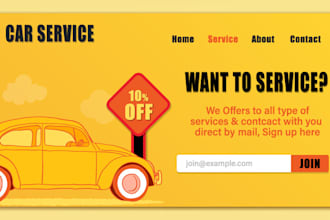 do design premium car service landing page