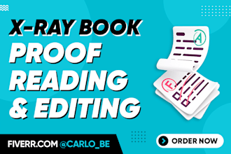 do xray book proofreading and book editing for you