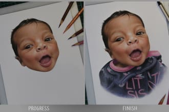 draw beautiful colored pencils portrait from a photo