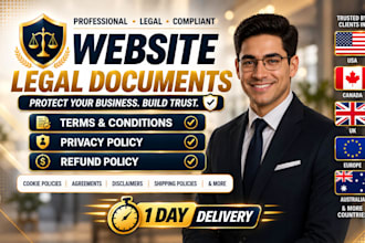 draft privacy policy, terms and conditions, disclaimer pages