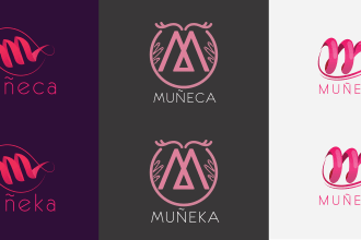do 3 attractive feminine logo designs with free vector files