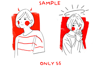 draw you in cute red style