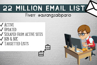 provide you 22 million leads mail list