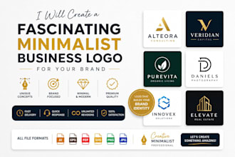 create a fascinating minimalist business company logo design