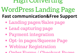 create wordpress landing page or sales funnel