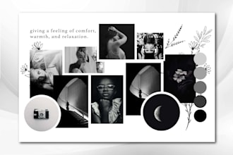 create a unique, stunning fashion, food, interior moodboards