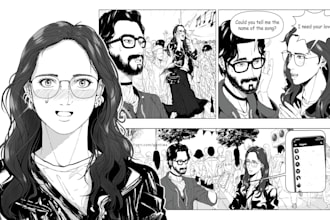 a comic illustrations for your anime and manga book pages