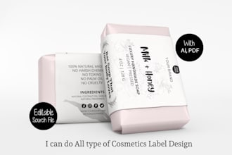 do modern cosmetics label design and packaging box