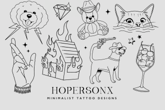 do your minimalist tattoo design in my art style