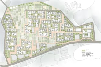 design housing plan, urban plan and site plan