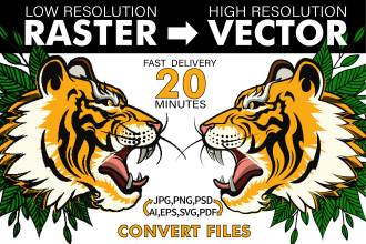 convert file to vector ai,psd,png,eps,pdf,svg high quality in 1h