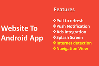 convert your  website to the webview app for android and ios