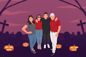 create modern flat design illustration portrait