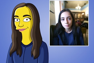 draw a portrait a yellow cartoon style