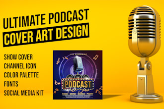design professional podcast cover art design,