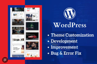 update, customize theme and bug fix wordpress website