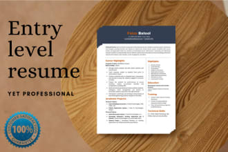 craft ats based, entry level resume and cover letter with focused approach
