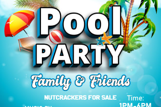 design party flyers, pool flyers, business infographic design