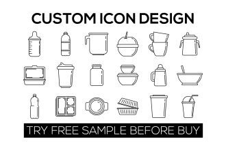 design custom icon for product with outline line art style