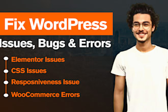 fix wordpress issues, errors, and fix elementor issues