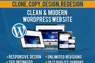 copy, clone, duplicate wordpress website with your  graphics and content