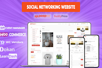 create your social networking website peepso , buddypress