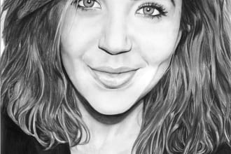 draw a realistic and detailed pencil portrait