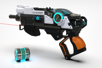 do 3d low poly and hi poly weapon modelling for games