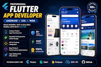 be professional flutter mobile app developer building android ios flutter apps