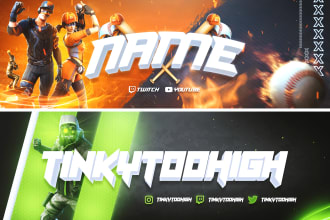 design gaming or anime, banner for youtube, twitter, facebook