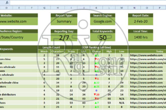 do SEO analysis keyword ranking report for your website and competitors