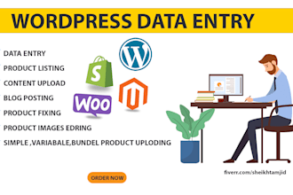 do wordpress data entry and woocommerce product listing